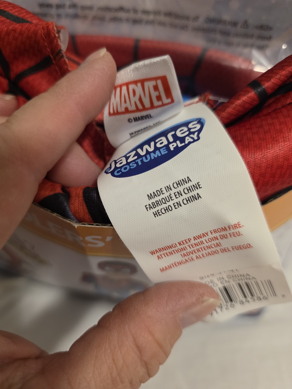Marvel Spidey Spider-Man Toddler Costume 3T-4T Padded Jumpsuit Fabric Mask NEW - Picture 6 of 9